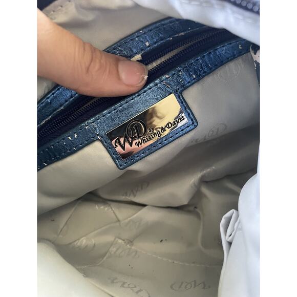 WD Whiting & Davis Blue Metalic Chain mail Mesh Shoulder Bag Evening Bag - Picture 14 of 16